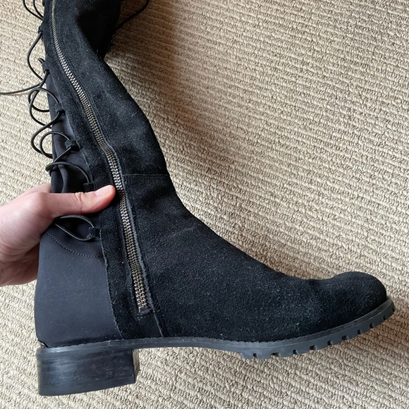 Knee high suede tie up Michael Kors boots - Picture 2 of 9